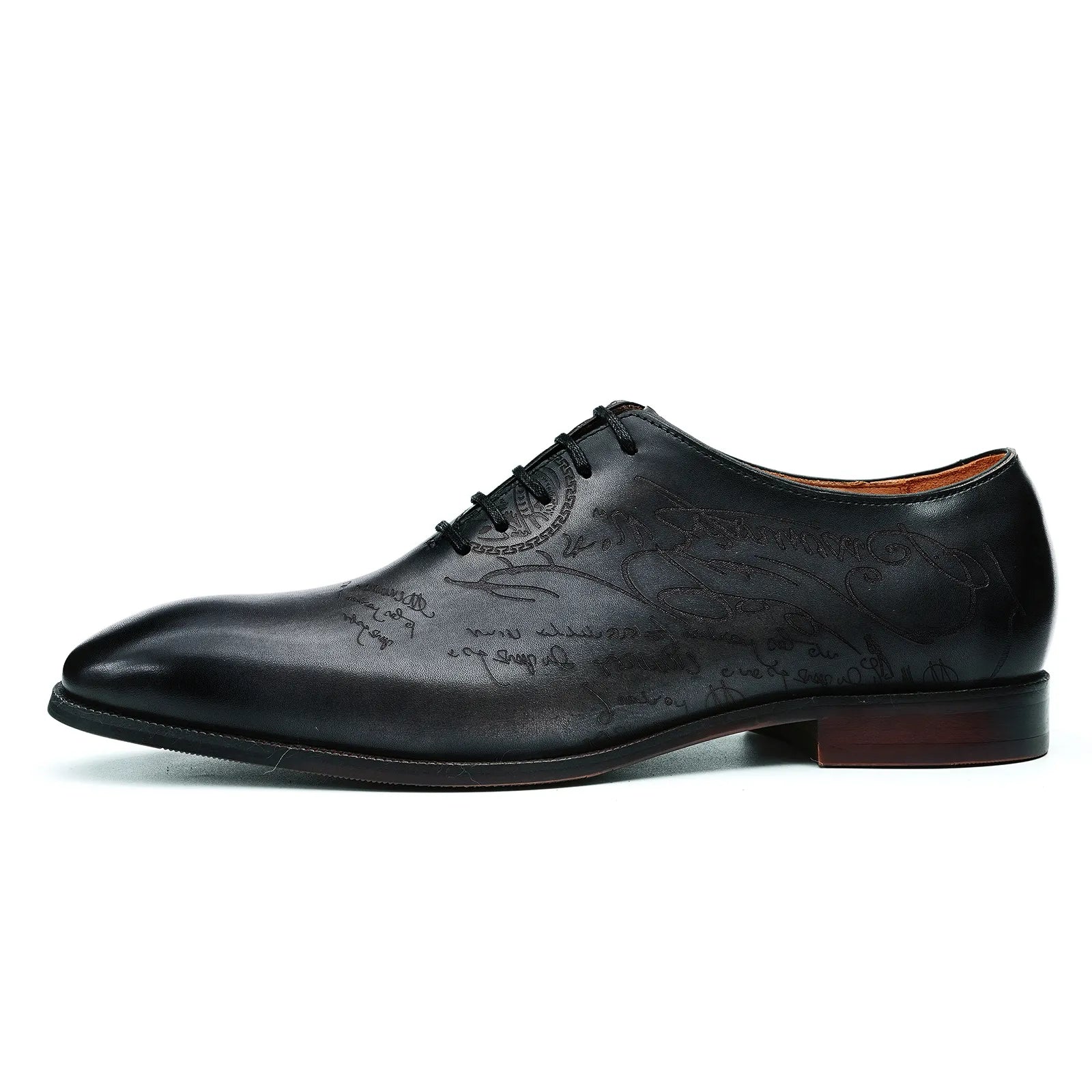 The Sovereign: Modern Square-Toe Brogue Oxford in Hand-Finished Leather
