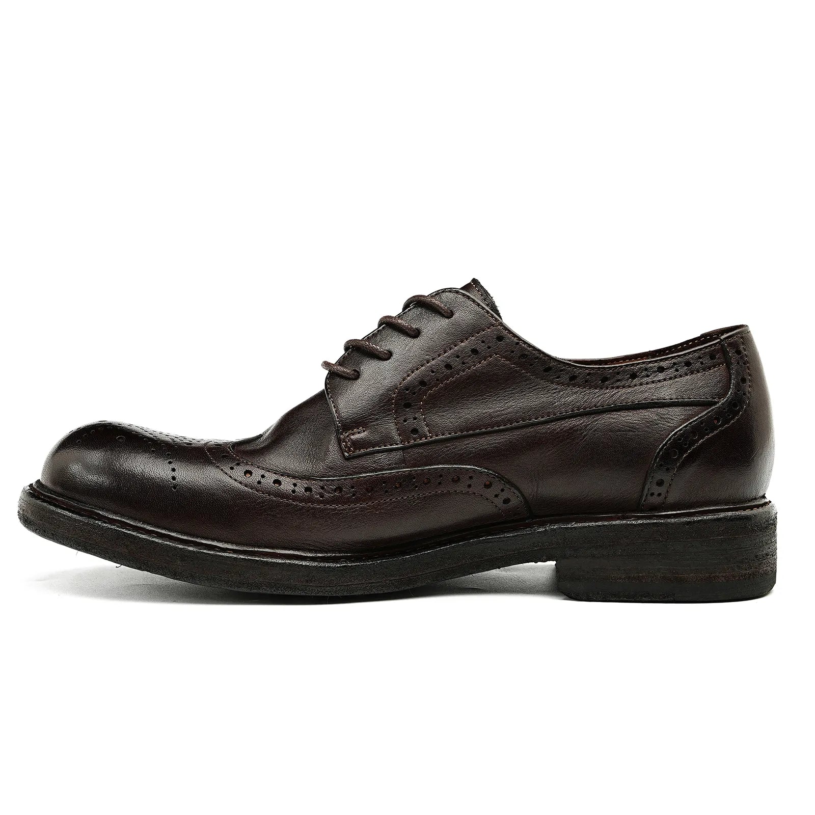 Side Profile of Model 82803 Dark Brown Goodyear Welted Shoes for South African Business