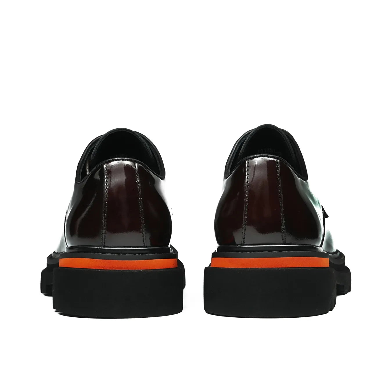 66306 Men's Dark Brown Derby Shoes, British Style Heel Detail View