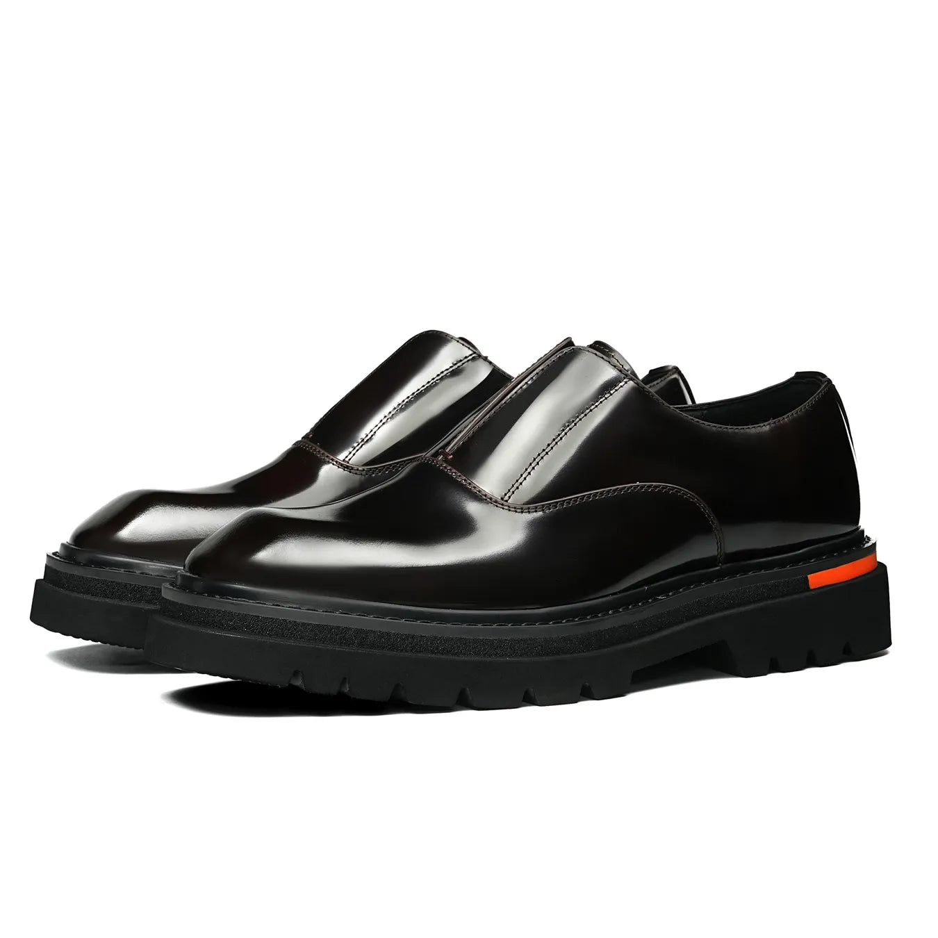 The Urban Executive: Hand-Burnished Square-Toe Platform Loafer Derby